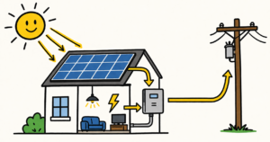 Solar panels installed on a Chicago residential rooftop on a sunny day