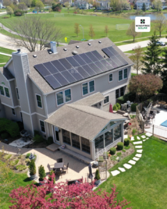 Residential solar panels utilizing the new Illinois solar incentives.