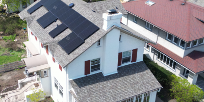 Illinois residential solar panels on a roof